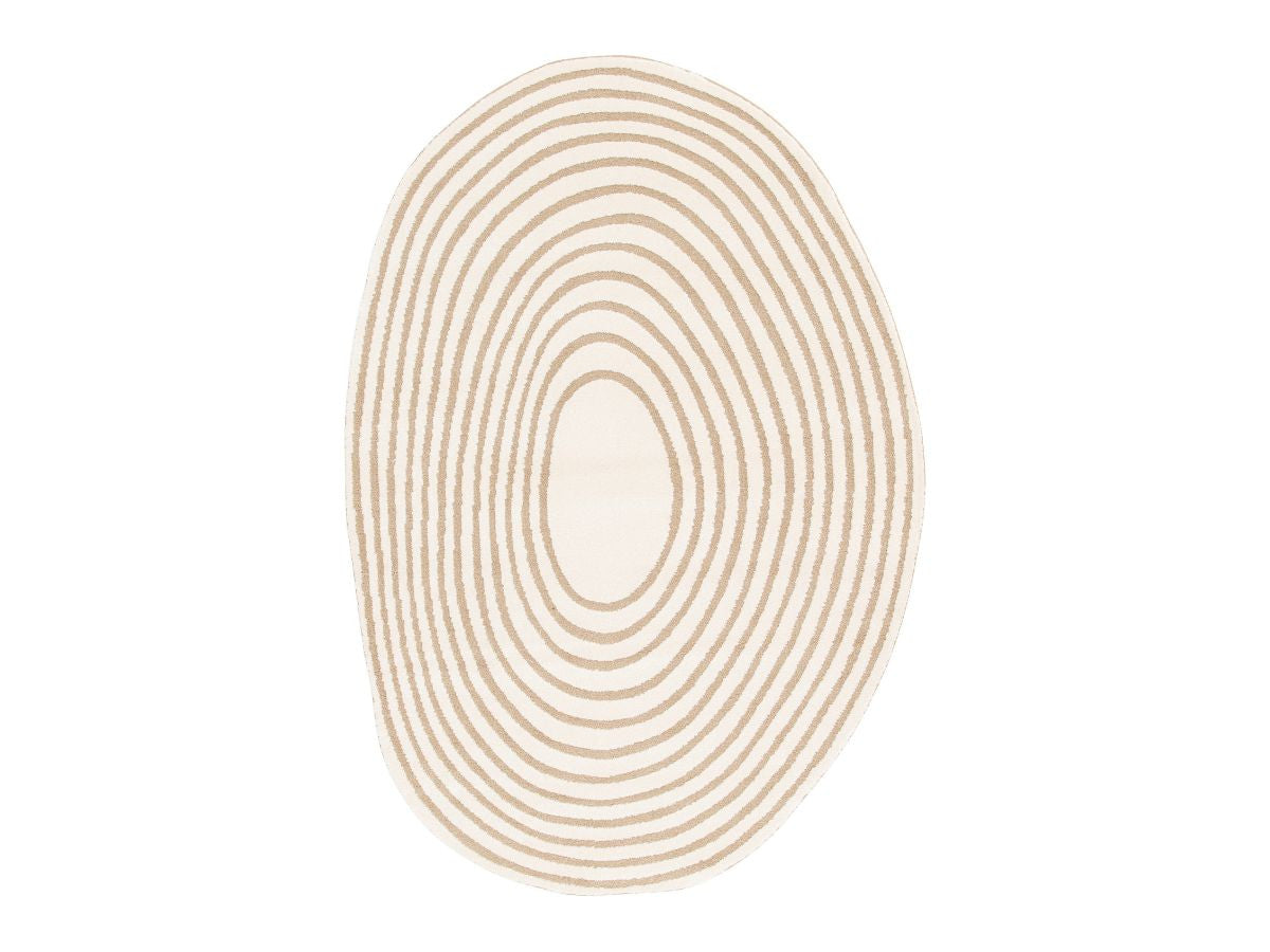 Tapis poils courts BRIAC motif géométrique - Marron