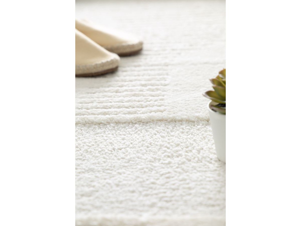 Tapis poils courts CLOTAIRE motif abstrait - Beige