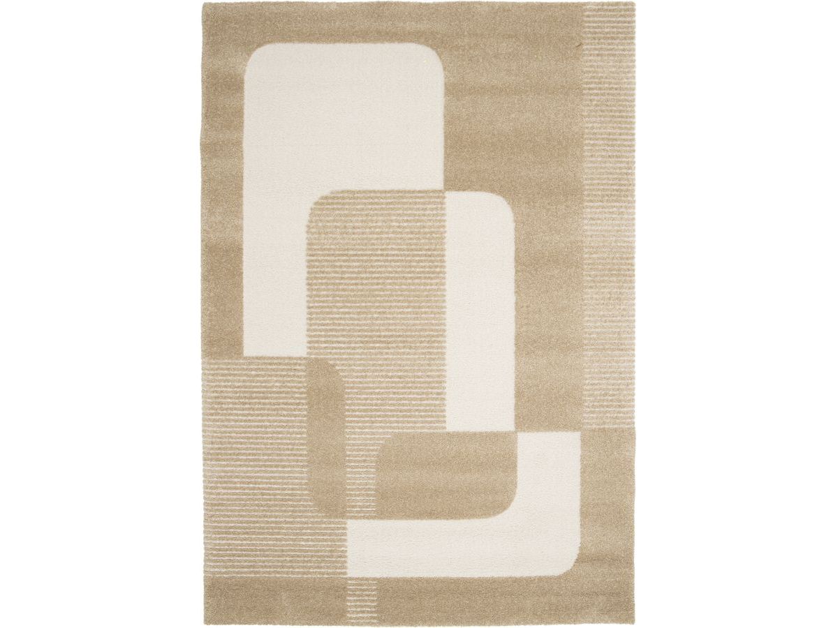 Tapis poils courts CLOTAIRE motif abstrait - Marron