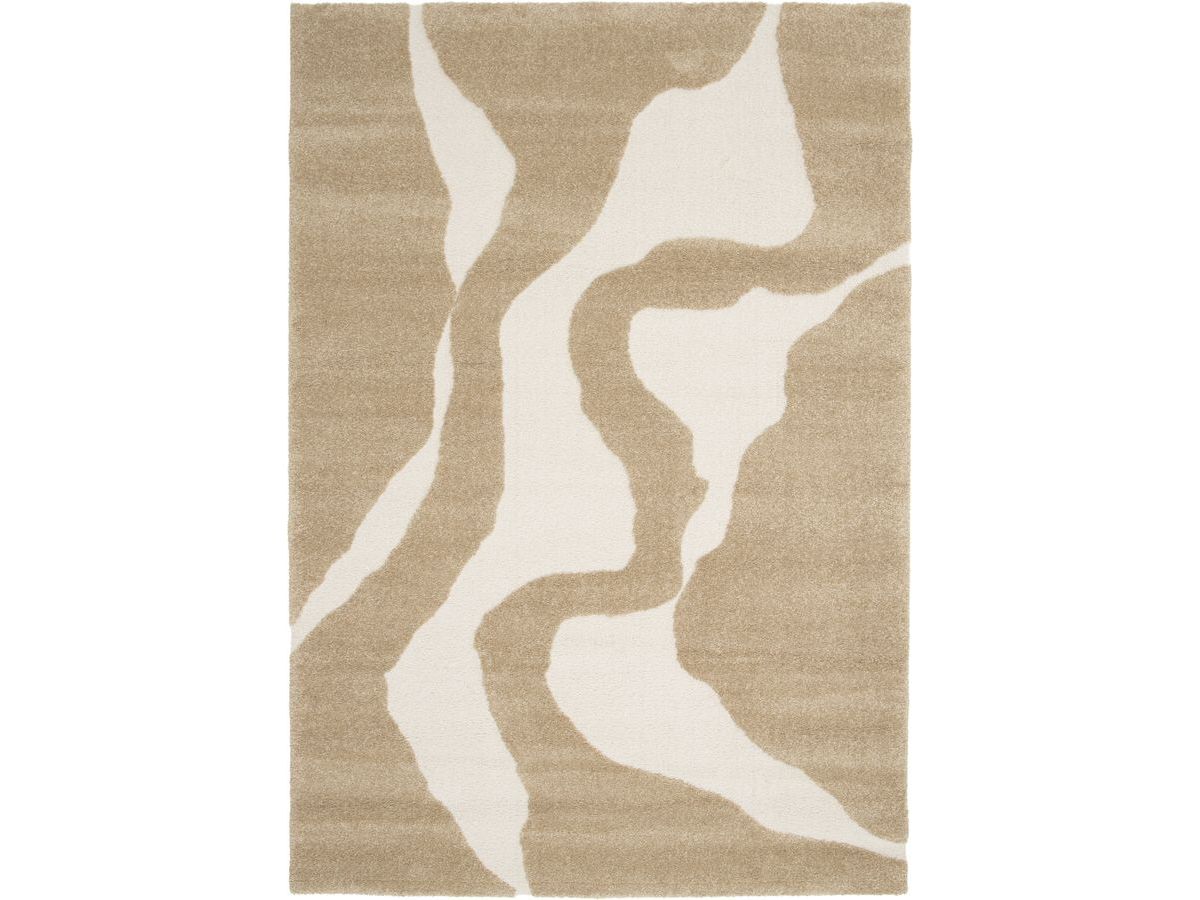 Tapis poils courts COLAS motif abstrait - Marron