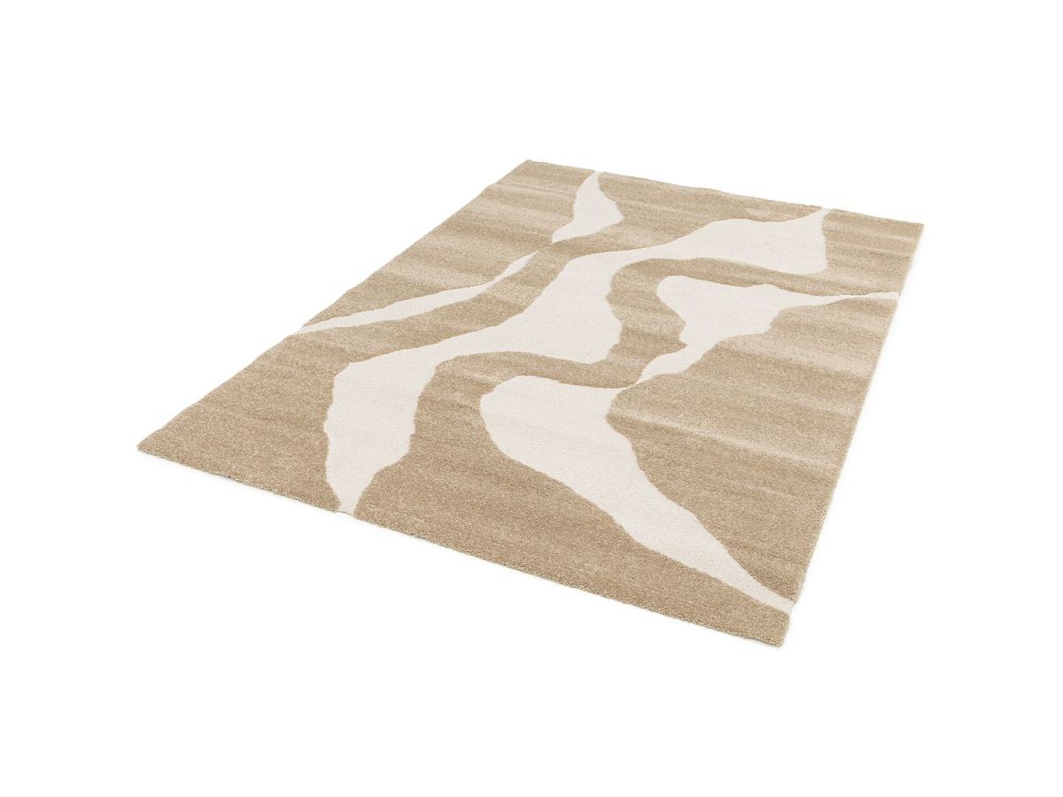 Tapis poils courts COLAS motif abstrait - Marron