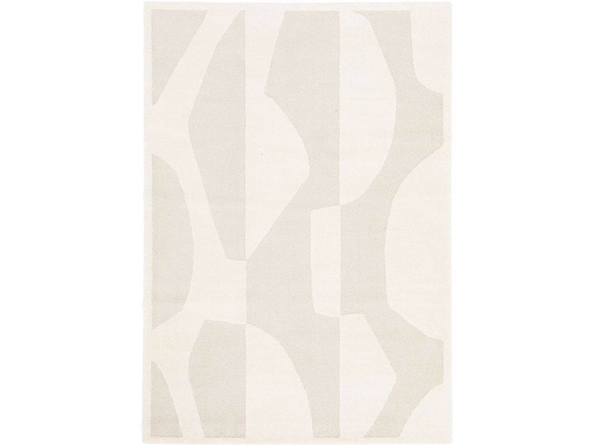 Tapis poils courts ELIOR motif abstrait - Beige