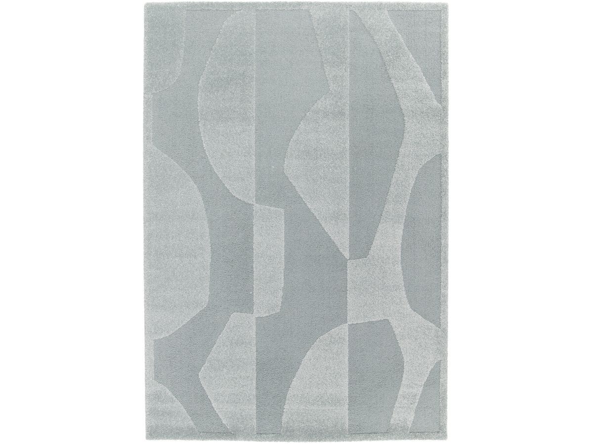 Tapis poils courts ELIOR motif abstrait - Bleu