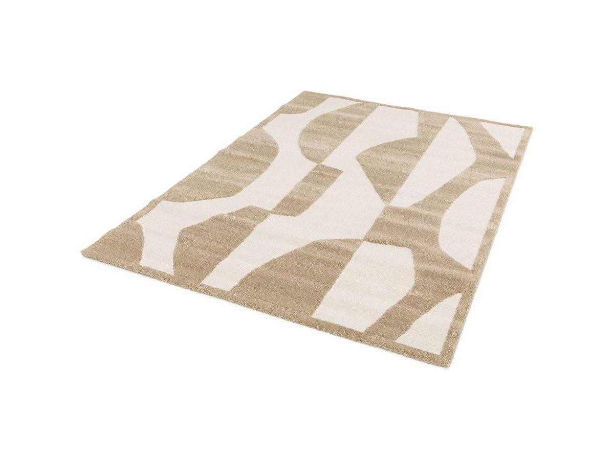 Tapis poils courts ELIOR motif abstrait - Marron