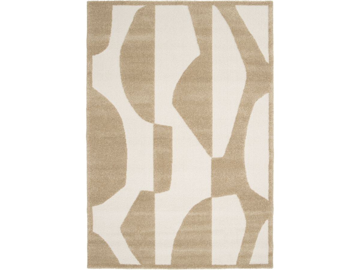 Tapis poils courts ELIOR motif abstrait - Marron
