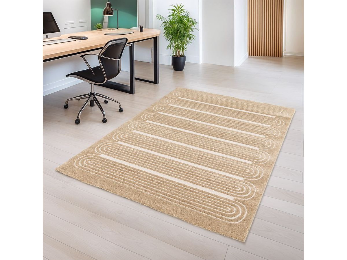 Tapis poils courts IAGO motif graphique - Marron