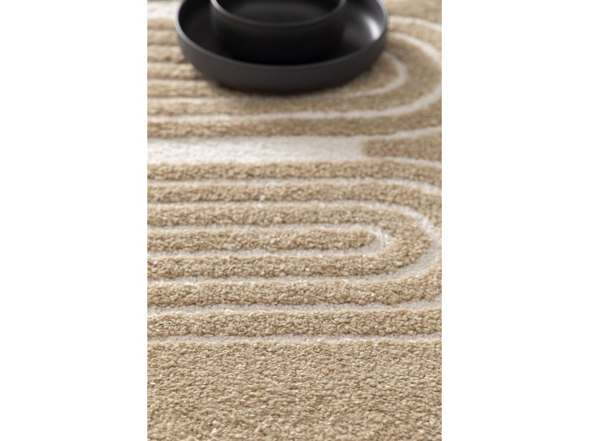 Tapis poils courts IAGO motif graphique - Marron