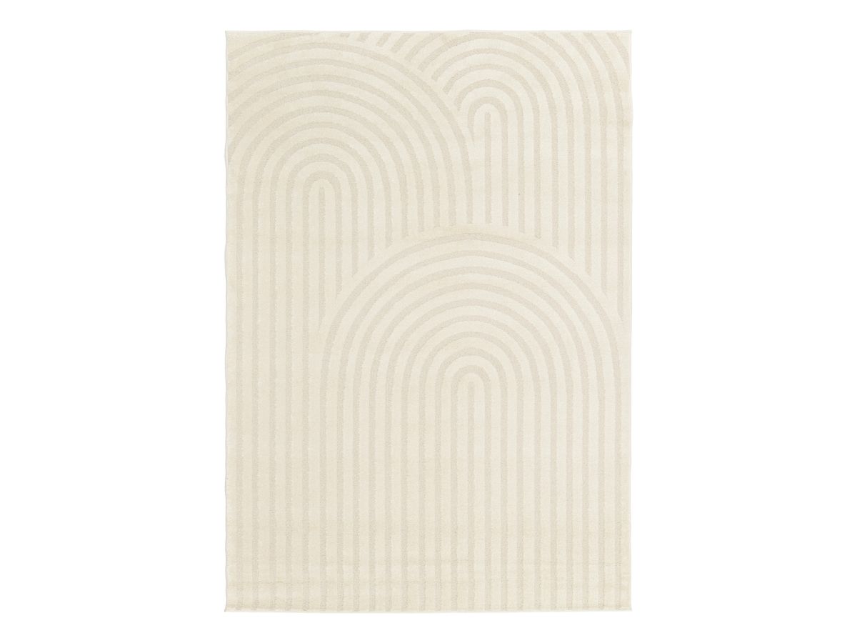 Tapis poils courts JADA motifs abstraits - Beige