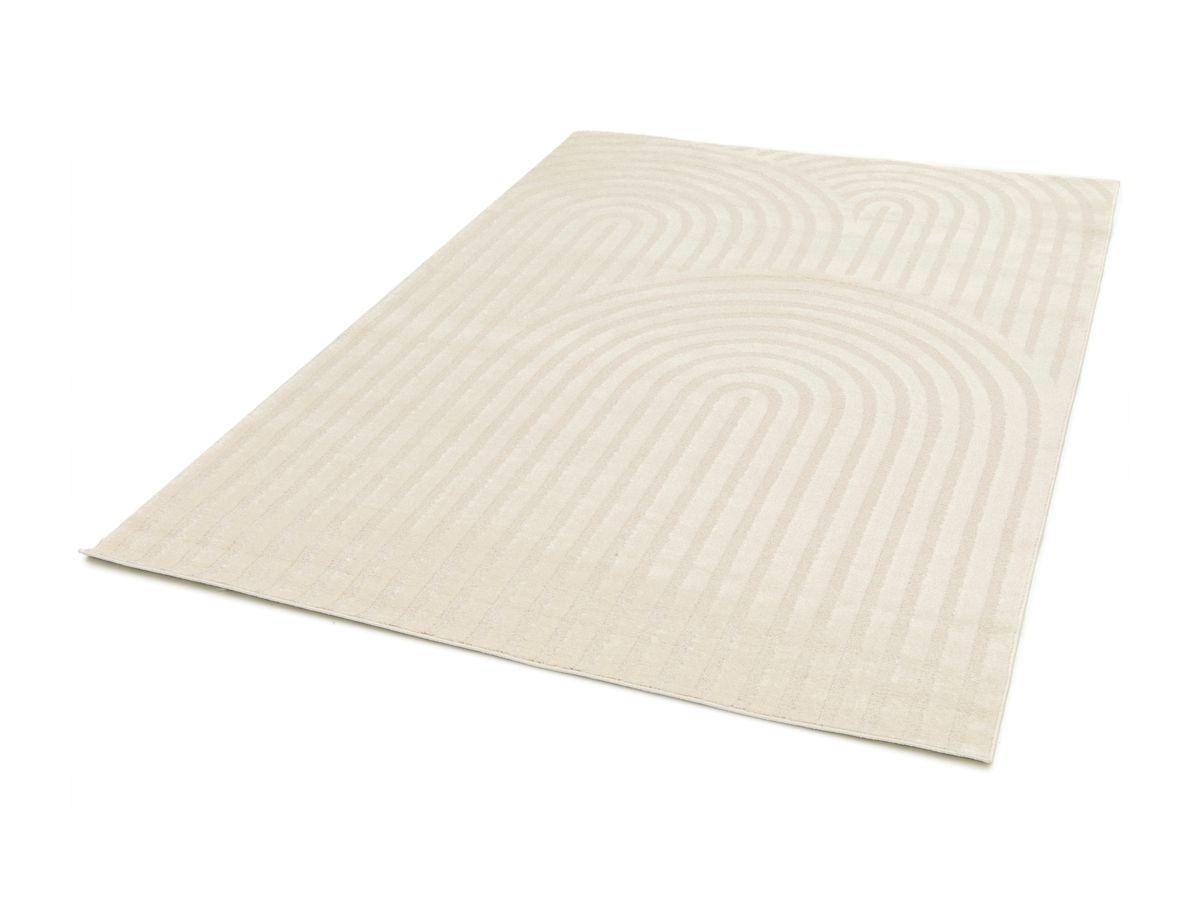 Tapis poils courts JADA motifs abstraits - Beige