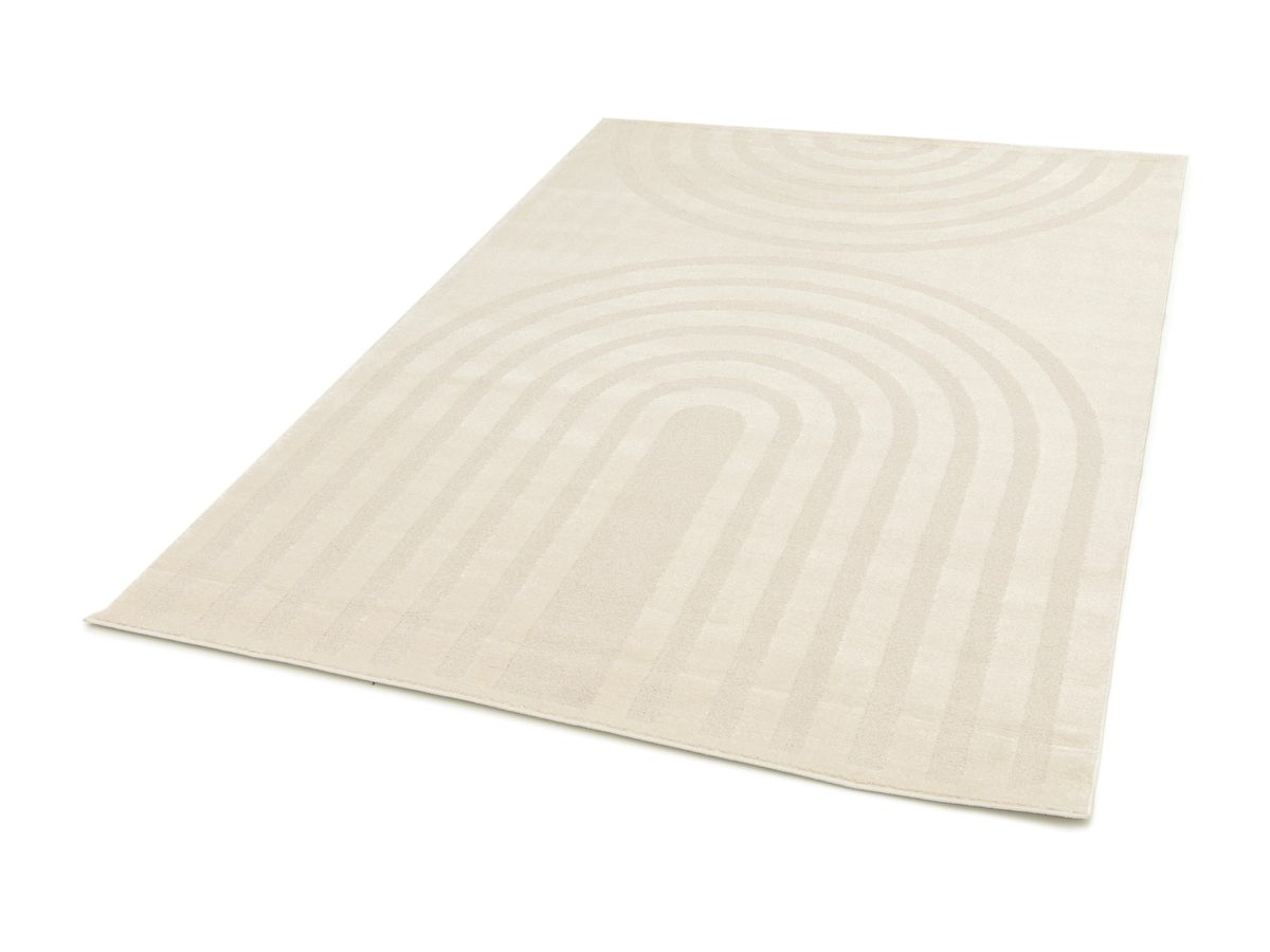 Tapis poils courts LUCAS motifs abstraits - Beige