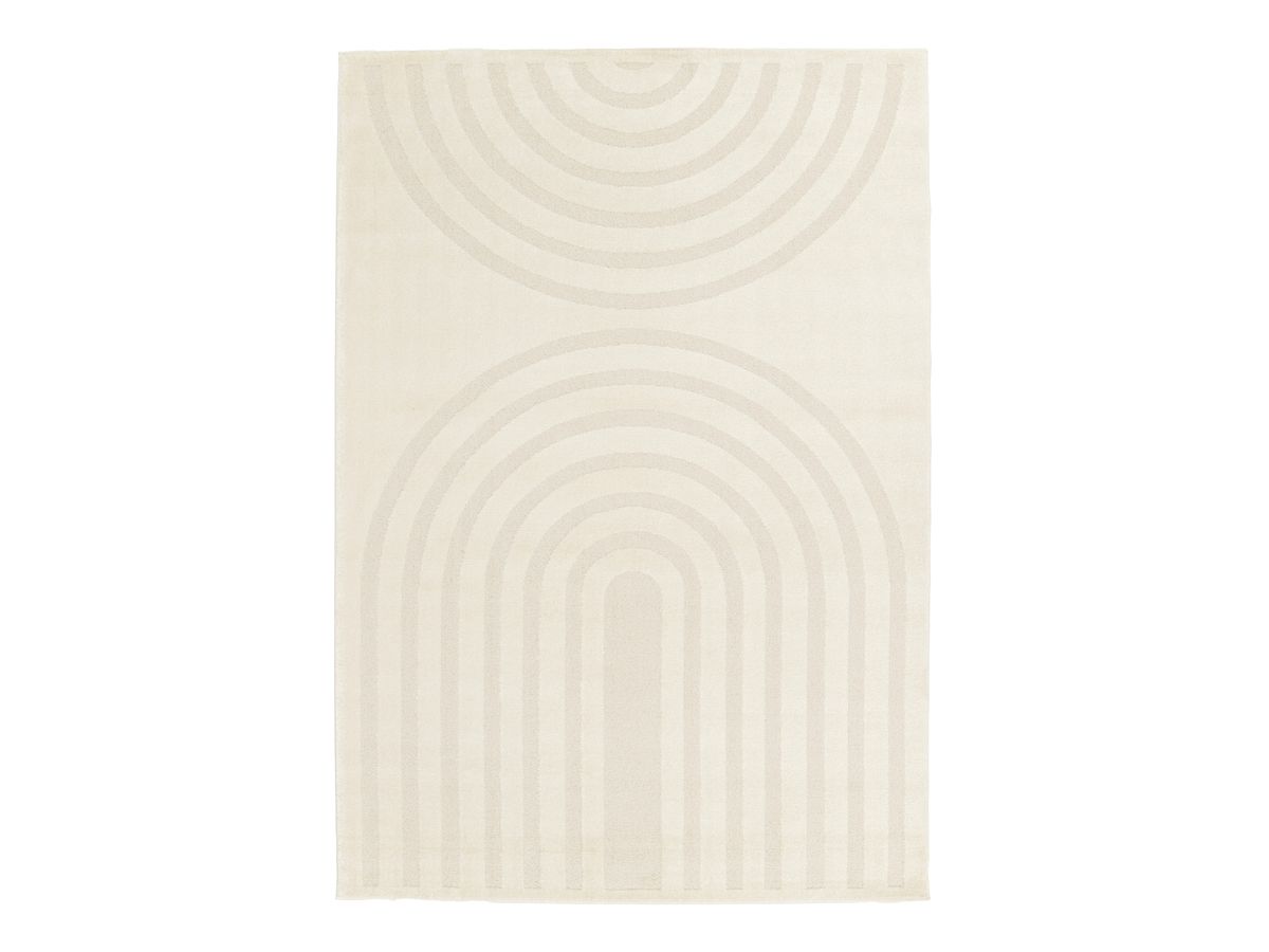 Tapis poils courts LUCAS motifs abstraits - Beige
