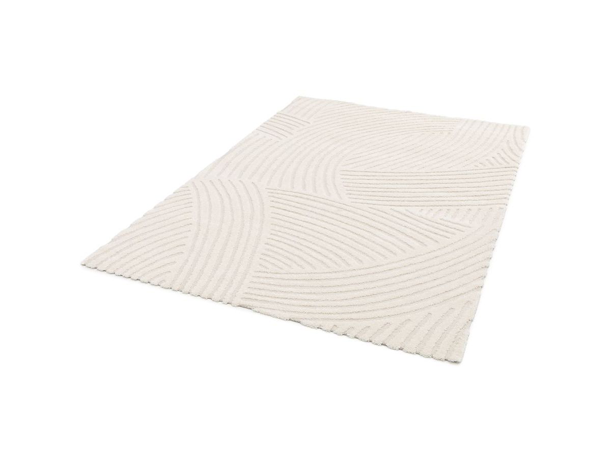 Tapis poils courts STAN motif abstrait - Beige