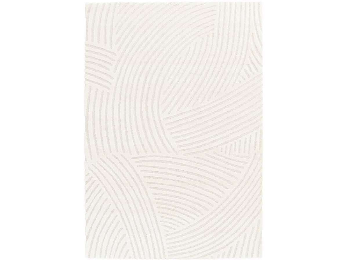 Tapis poils courts STAN motif abstrait - Beige