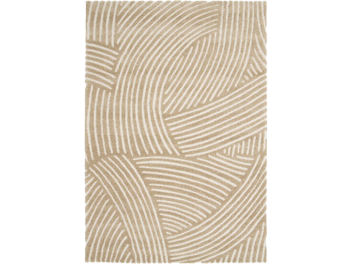 Tapis poils courts STAN motif abstrait - Marron