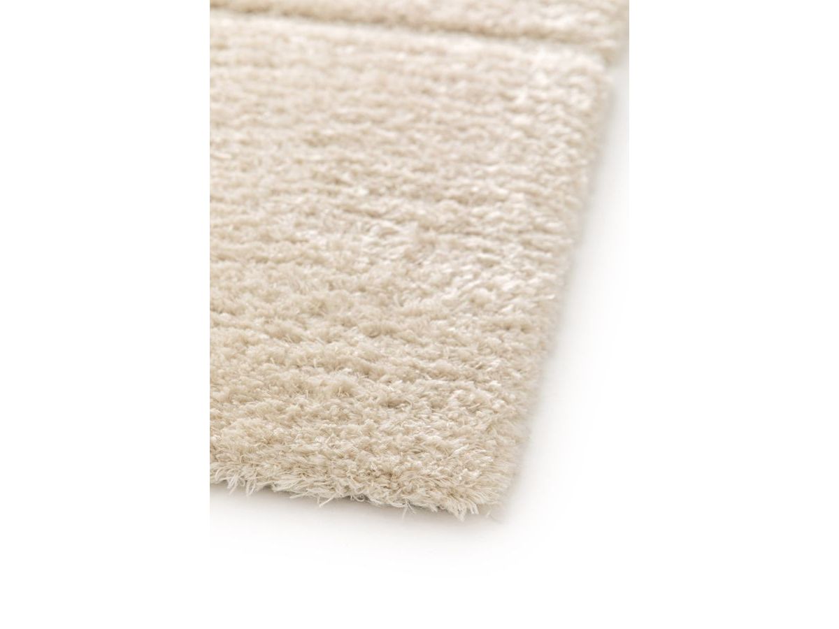 Tapis poils longs CALEB motif graphique - Beige