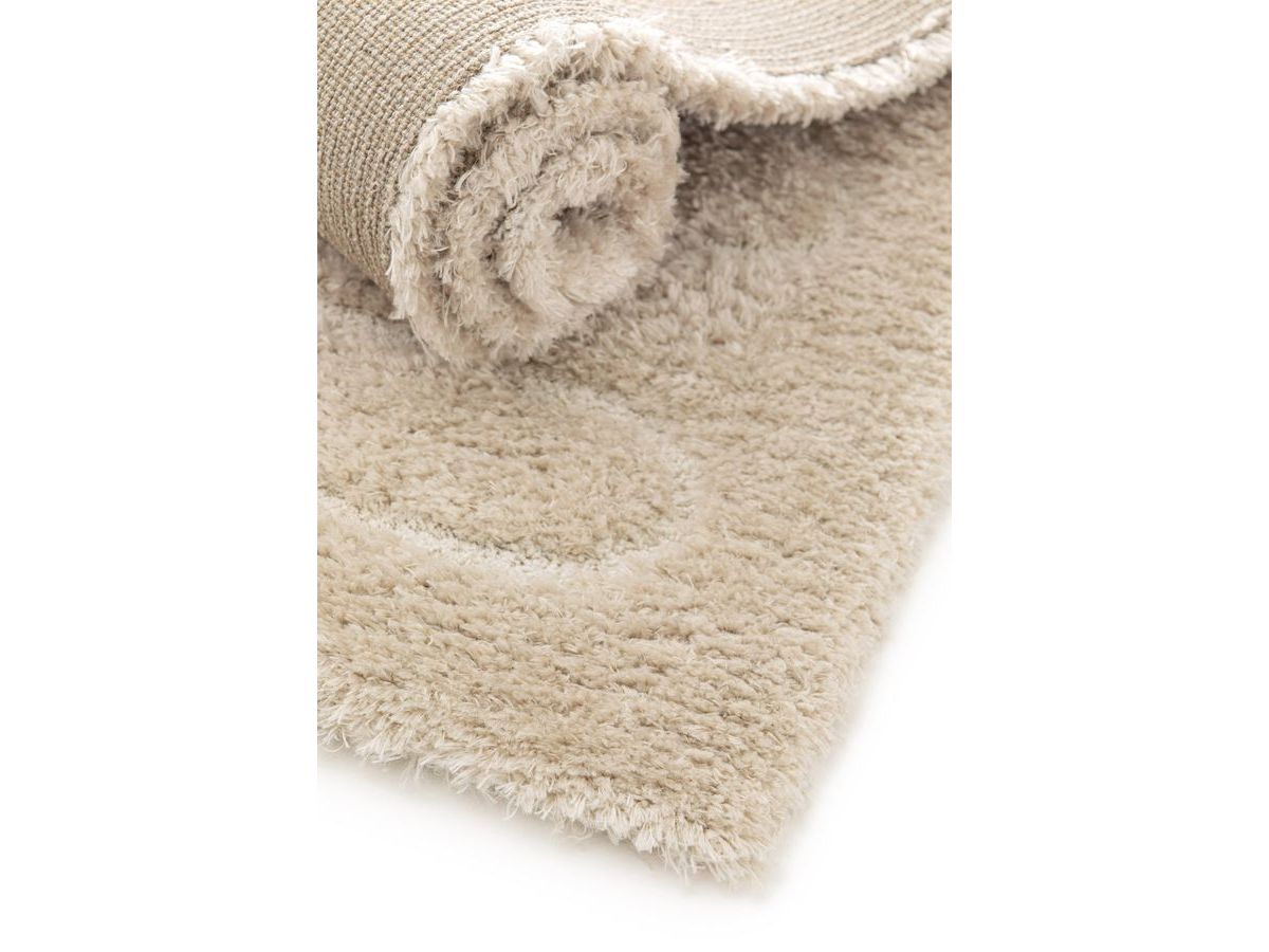 Tapis poils longs CYRELLO motif graphique - Beige