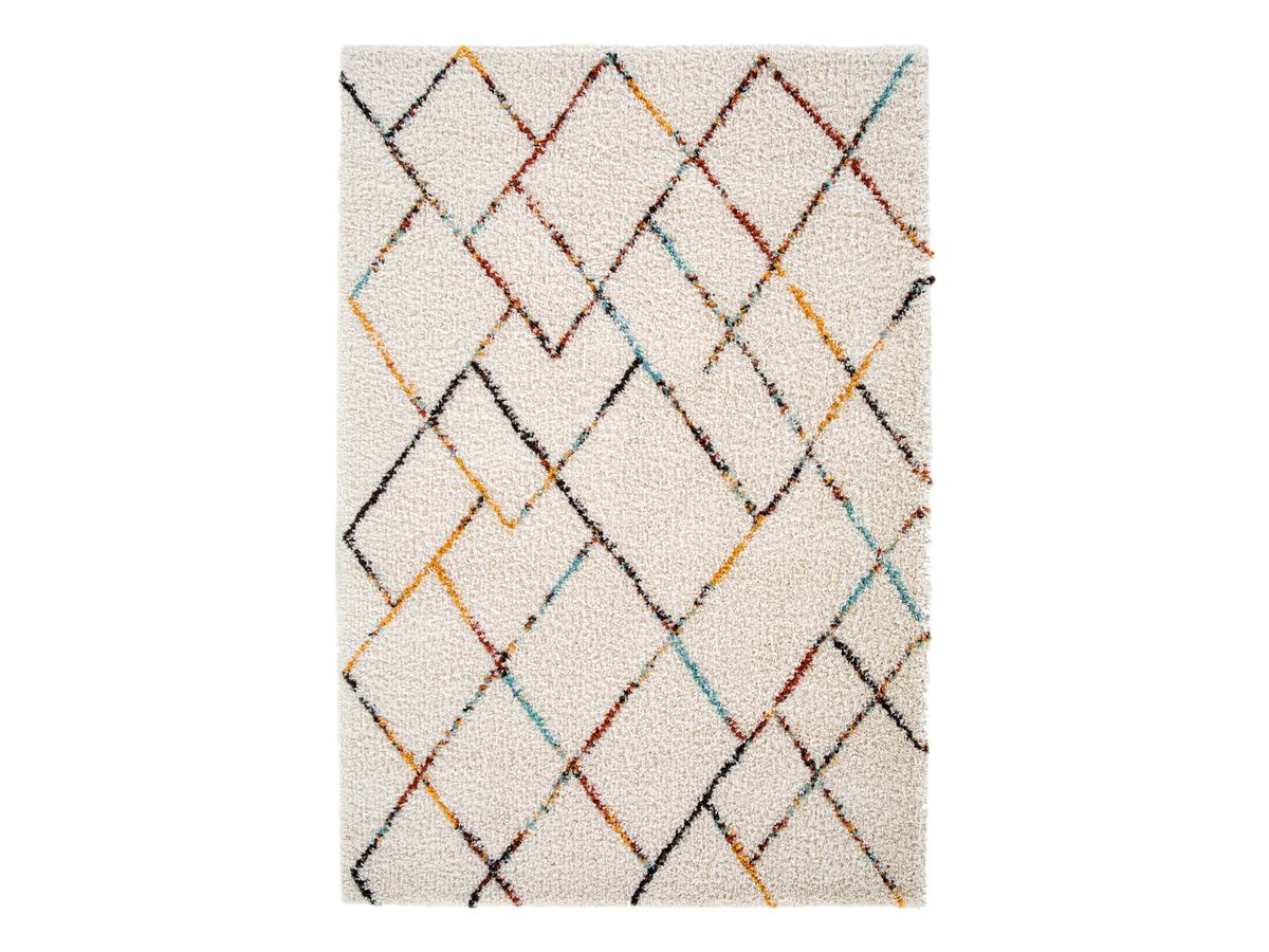 Tapis poils longs ELOISE motifs graphiques - Multicolore