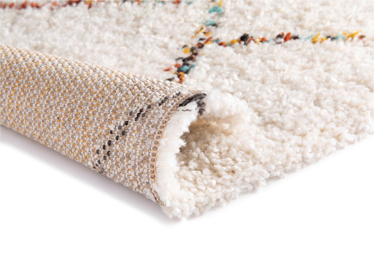 Tapis poils longs ELOISE motifs graphiques - Multicolore