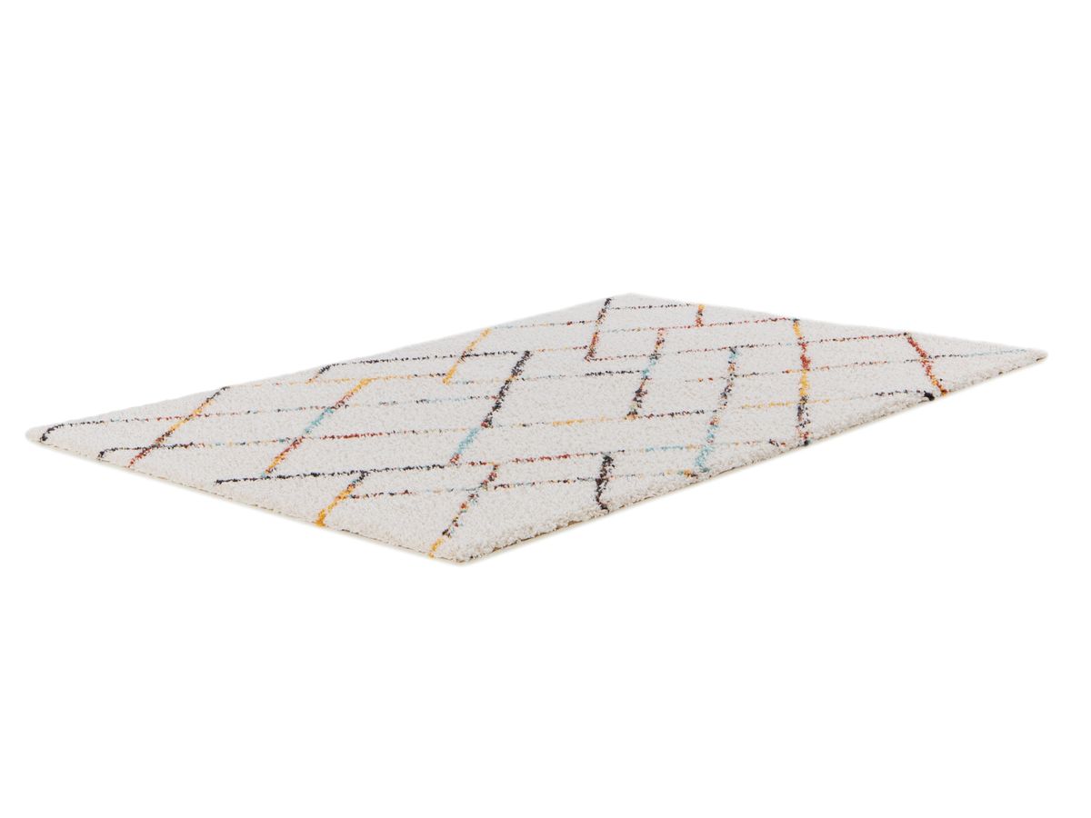 Tapis poils longs ELOISE motifs graphiques - Multicolore