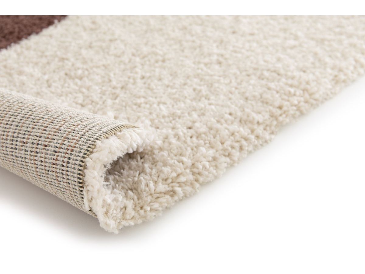 Tapis poils longs LEANDRE motif géométrique - Jaune