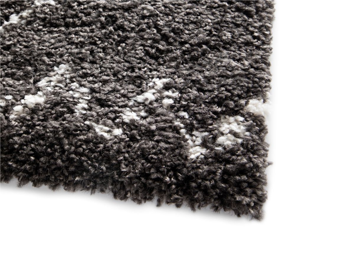 Tapis poils longs SIMON motifs graphiques - Noir
