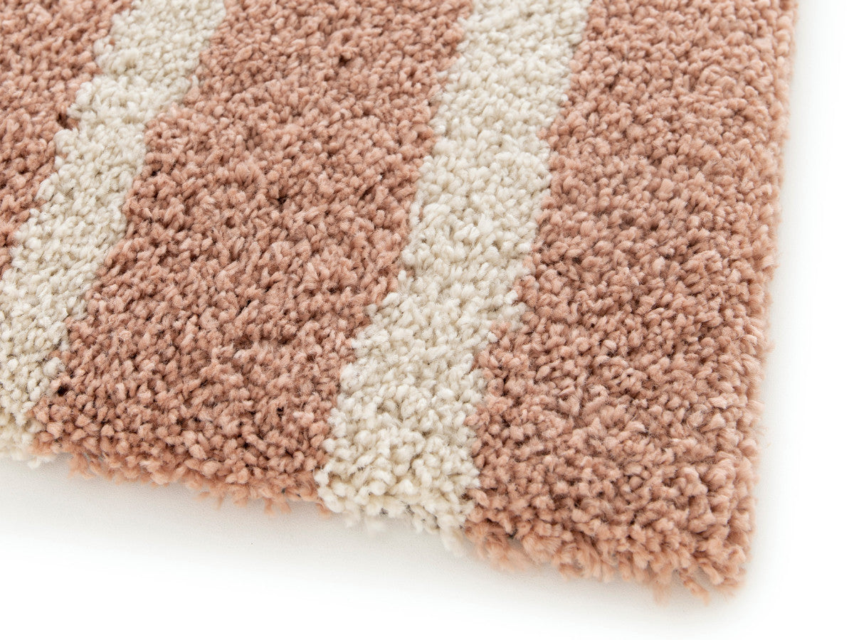 Tapis poils mi-longs AURELIE motif abstrait - Rose