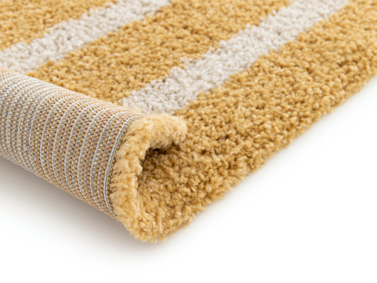 Tapis poils mi-longs AURELIE motif abstrait - Jaune