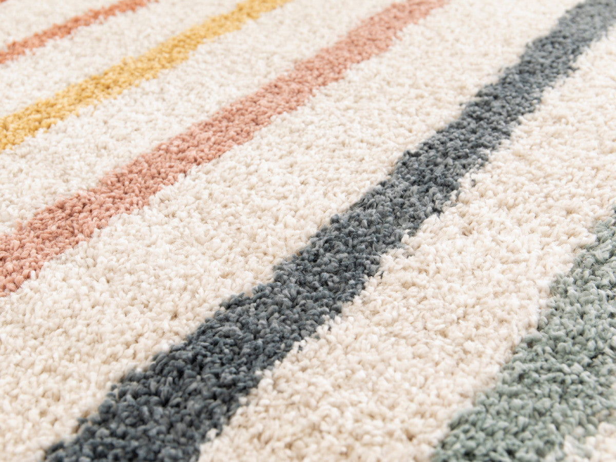 Tapis poils mi-longs LILIA motif abstrait - Multicolore