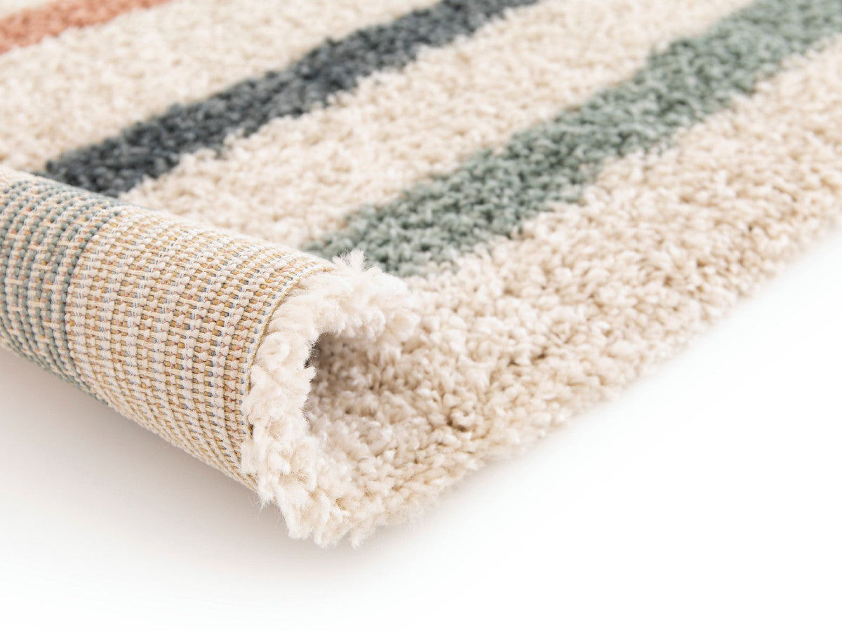 Tapis poils mi-longs LILIA motif abstrait - Multicolore