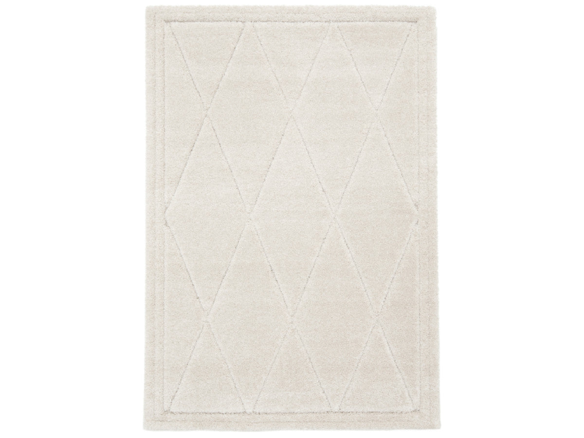 Tapis poils ras AMEL motif graphique - Beige