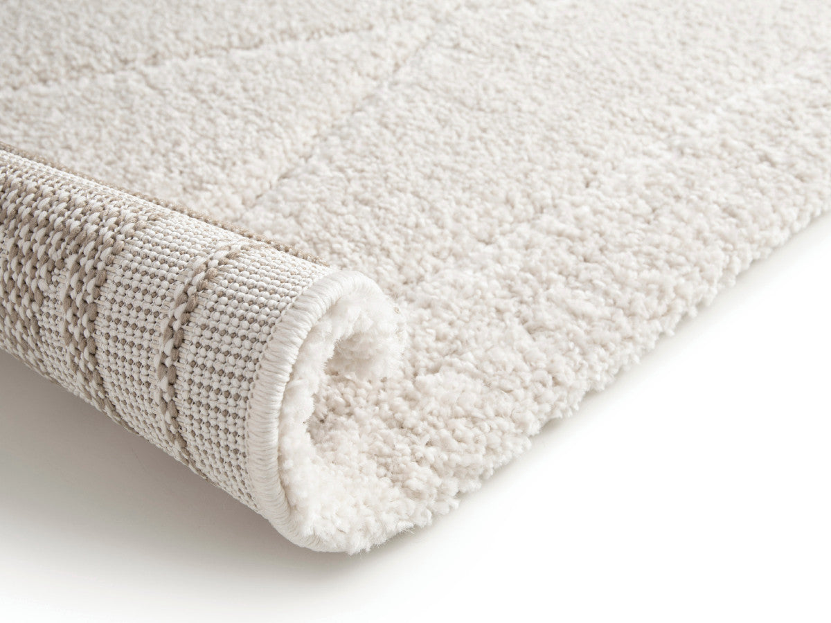 Tapis poils ras AMEL motif graphique - Beige