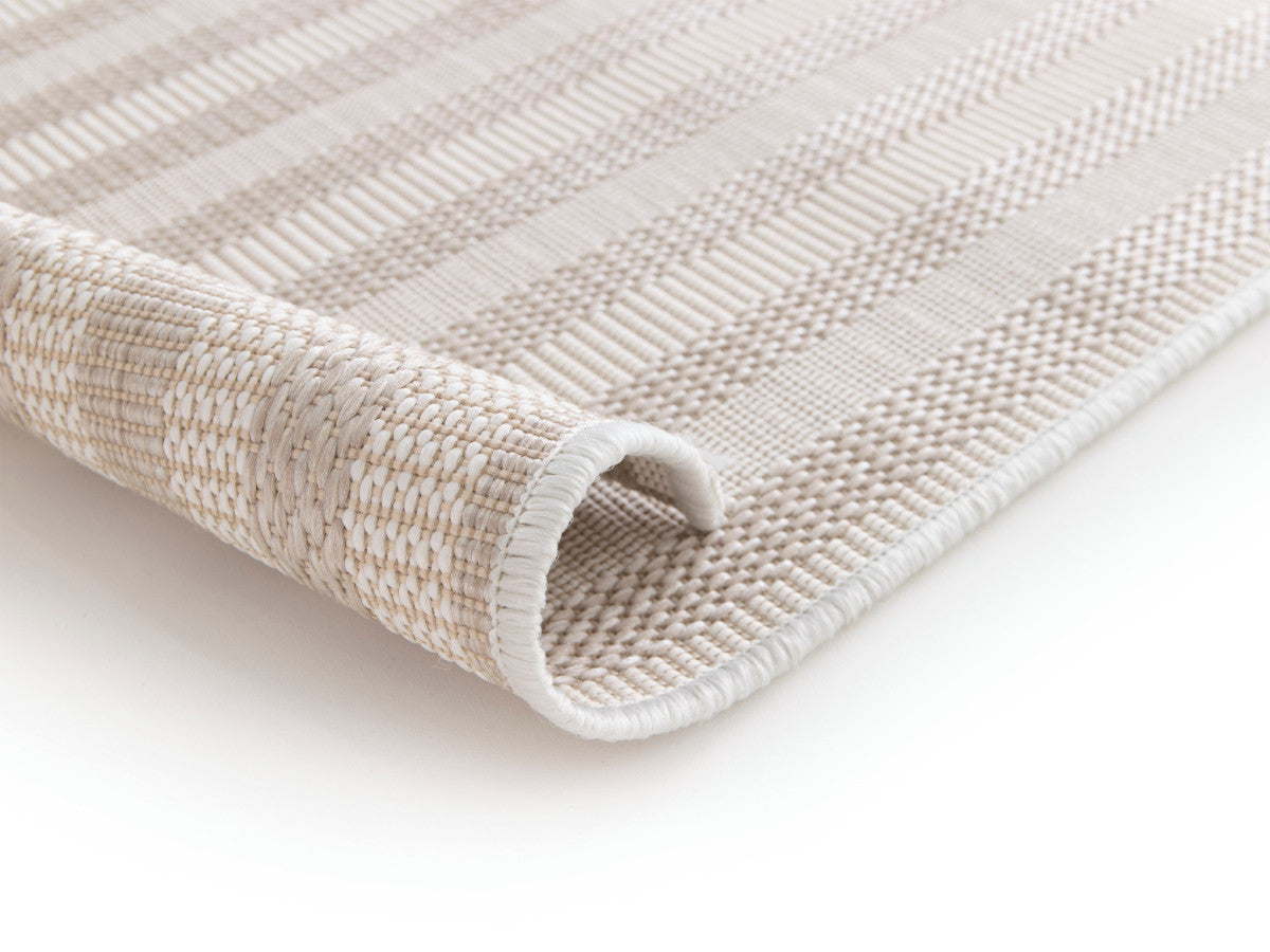 Tapis poils ras ANNIE motif abstrait - Beige