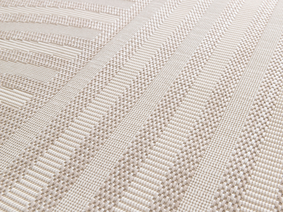 Tapis poils ras ANNIE motif abstrait - Beige