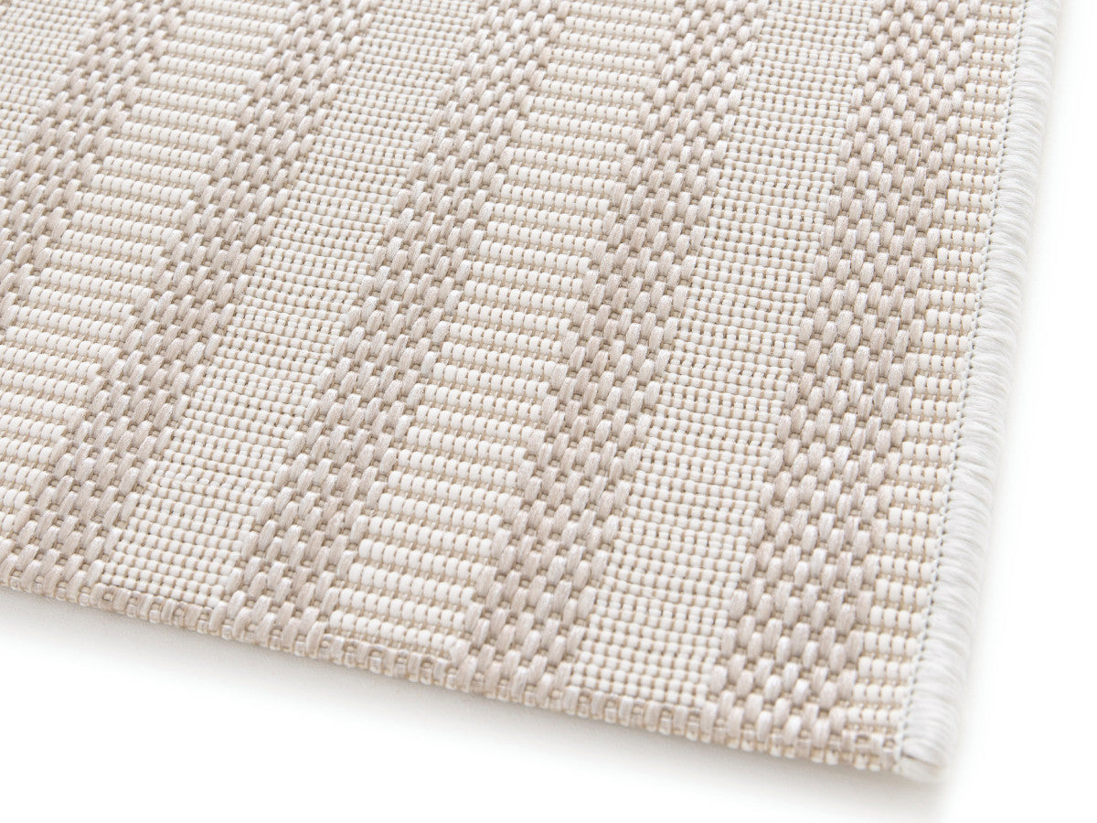 Tapis poils ras ANNIE motif abstrait - Beige