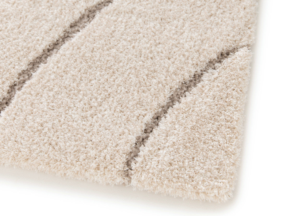 Tapis poils ras BENOIT motif abstrait - Beige