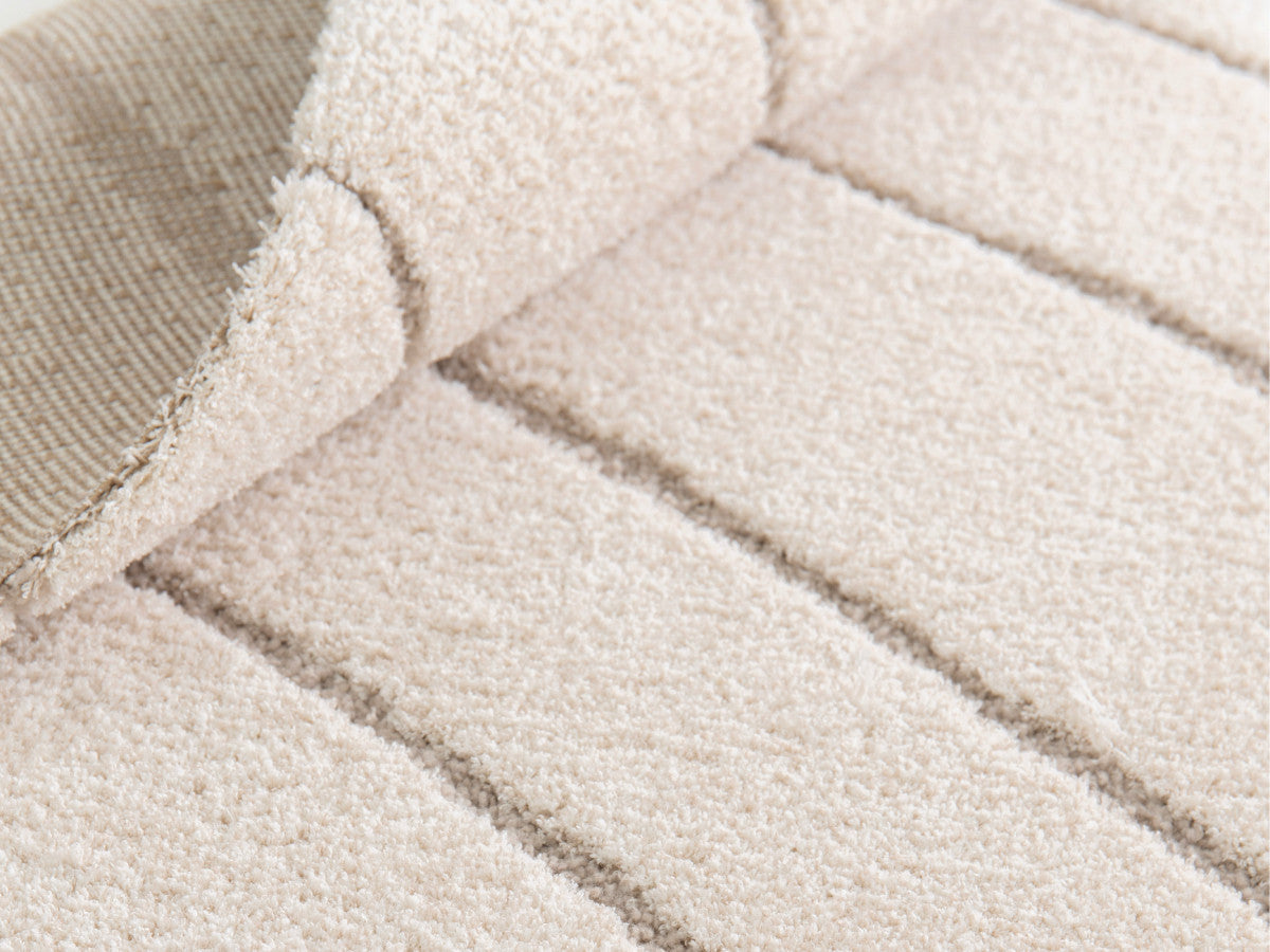 Tapis poils ras BENOIT motif abstrait - Beige