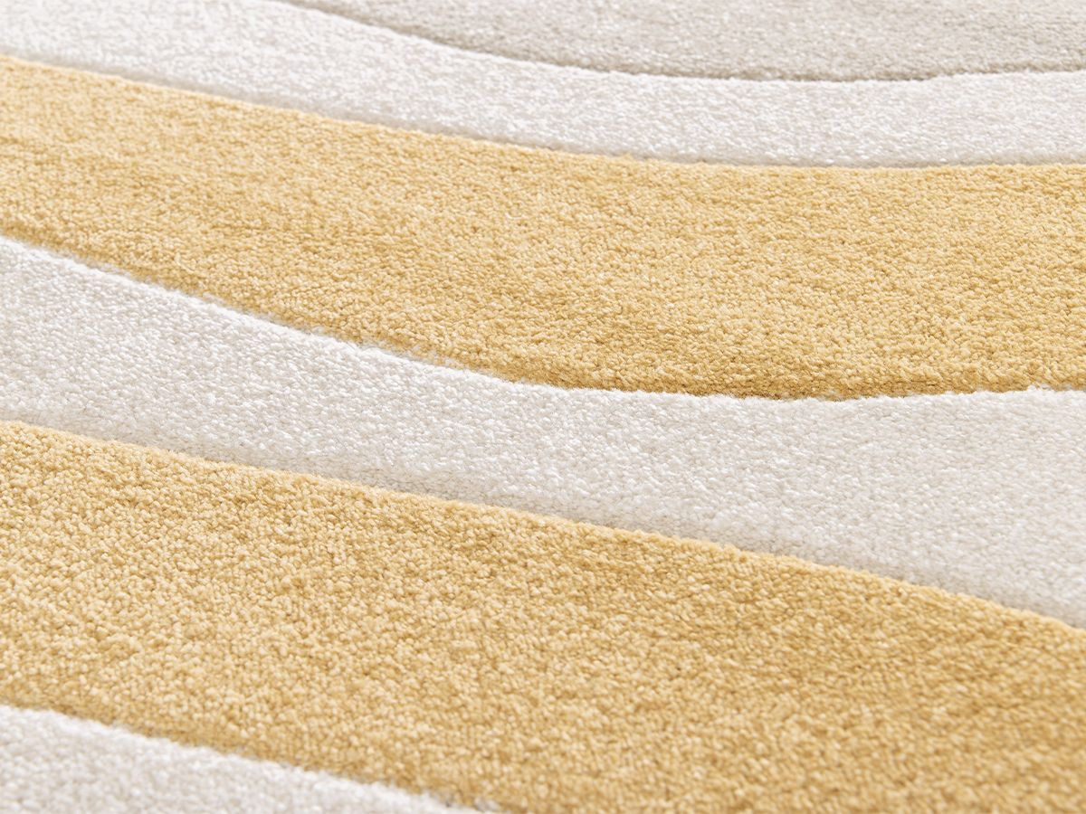 Tapis poils ras BERNIE motif ours - Beige