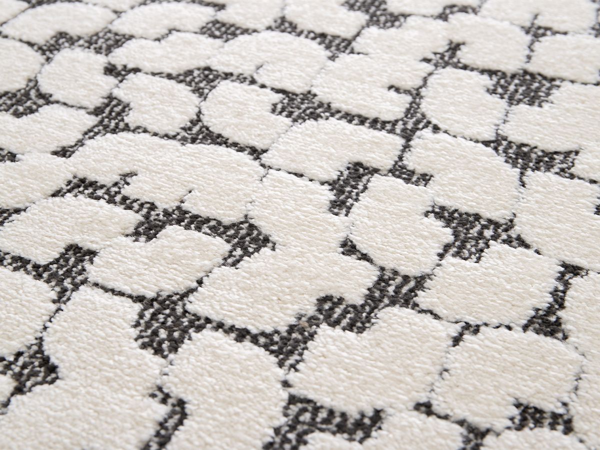 Tapis poils ras CALYRA motif abstrait - Beige