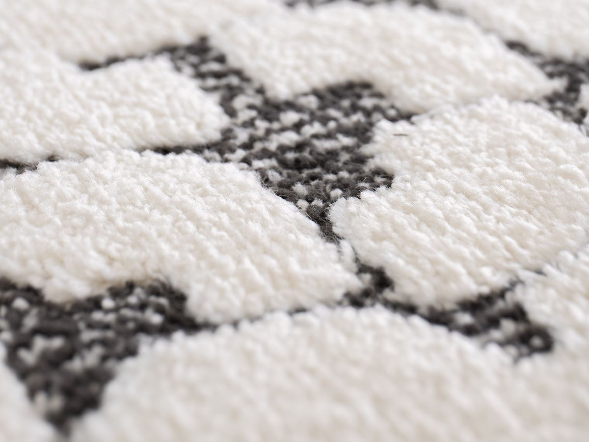 Tapis poils ras CALYRA motif abstrait - Beige