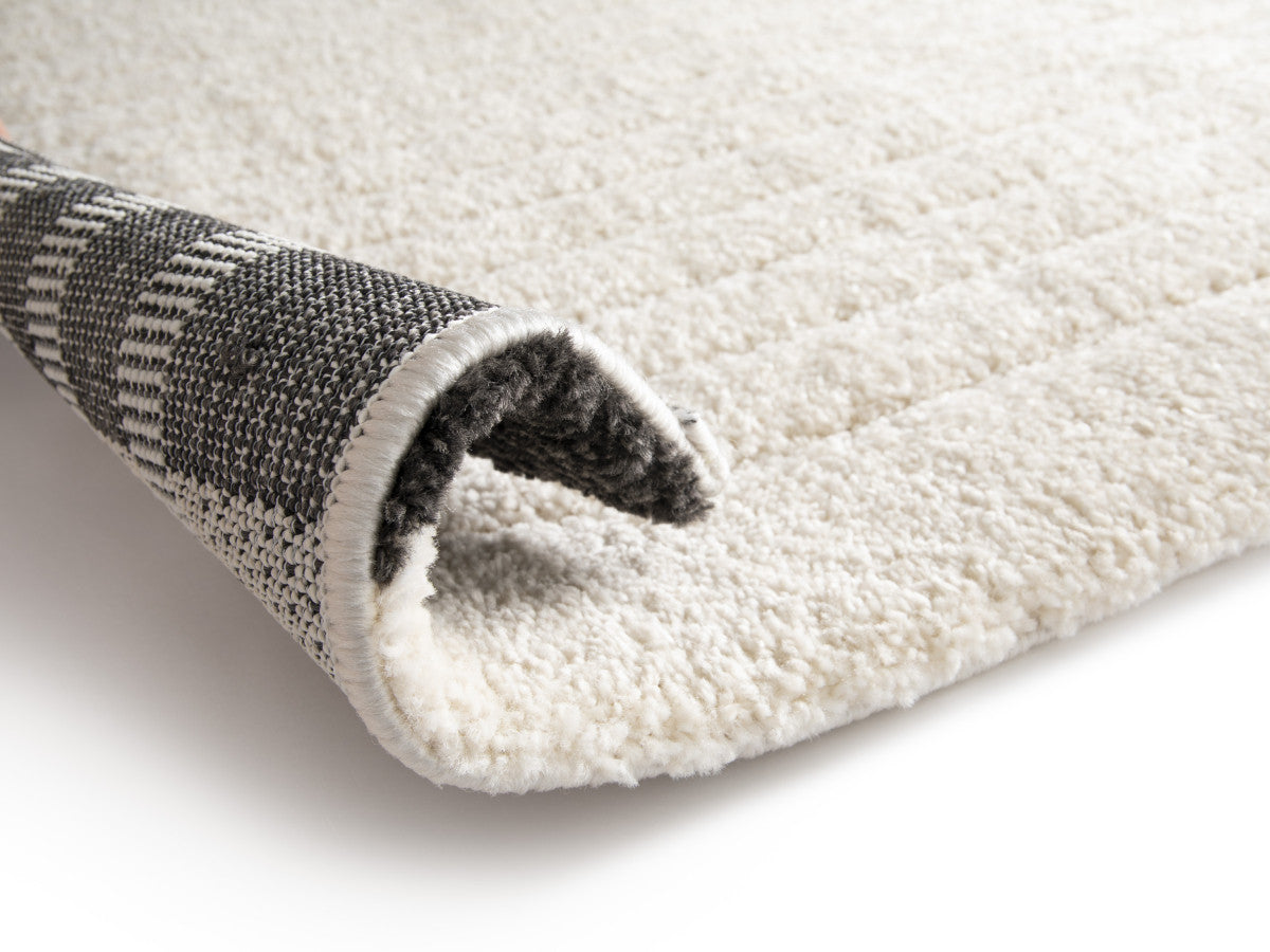 Tapis poils ras DENIS motif abstrait - Beige