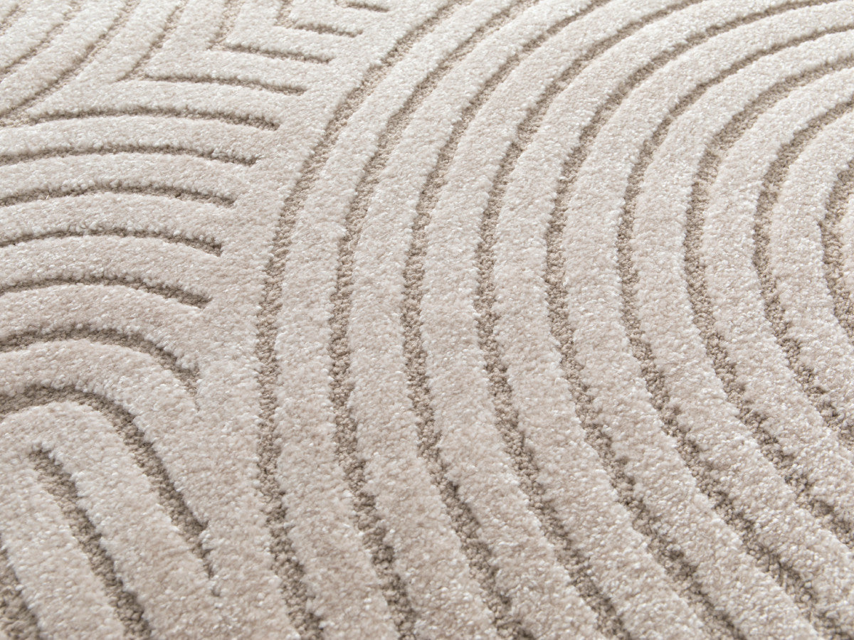 Tapis poils ras HERVE motif abstrait - Beige