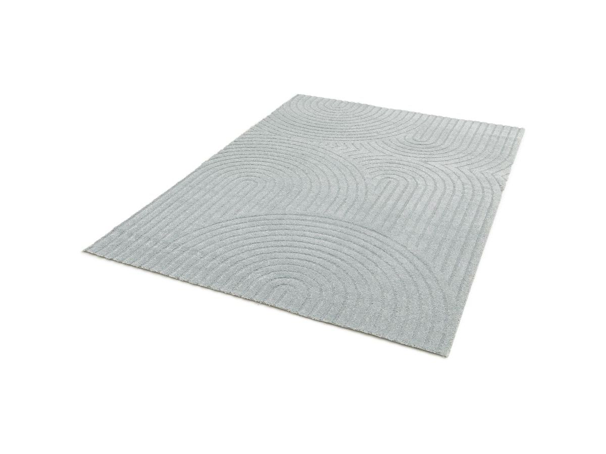 Tapis poils ras HERVE motif abstrait - Bleu