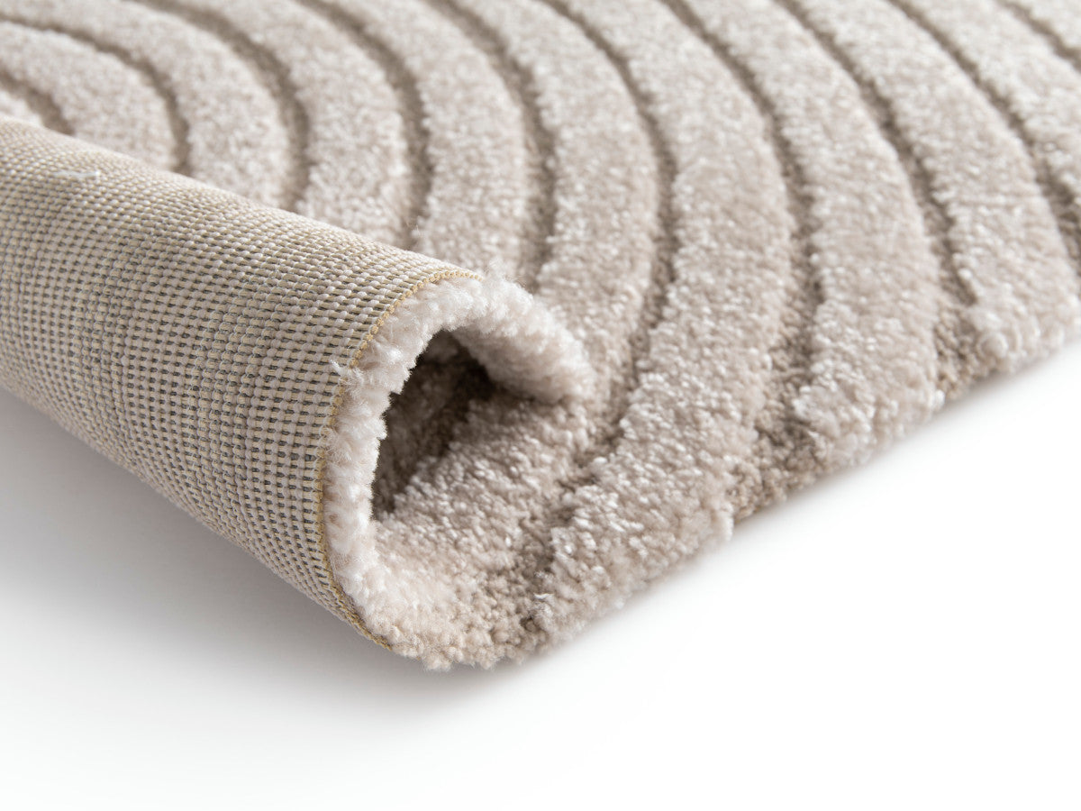Tapis poils ras HERVE motif abstrait - Beige