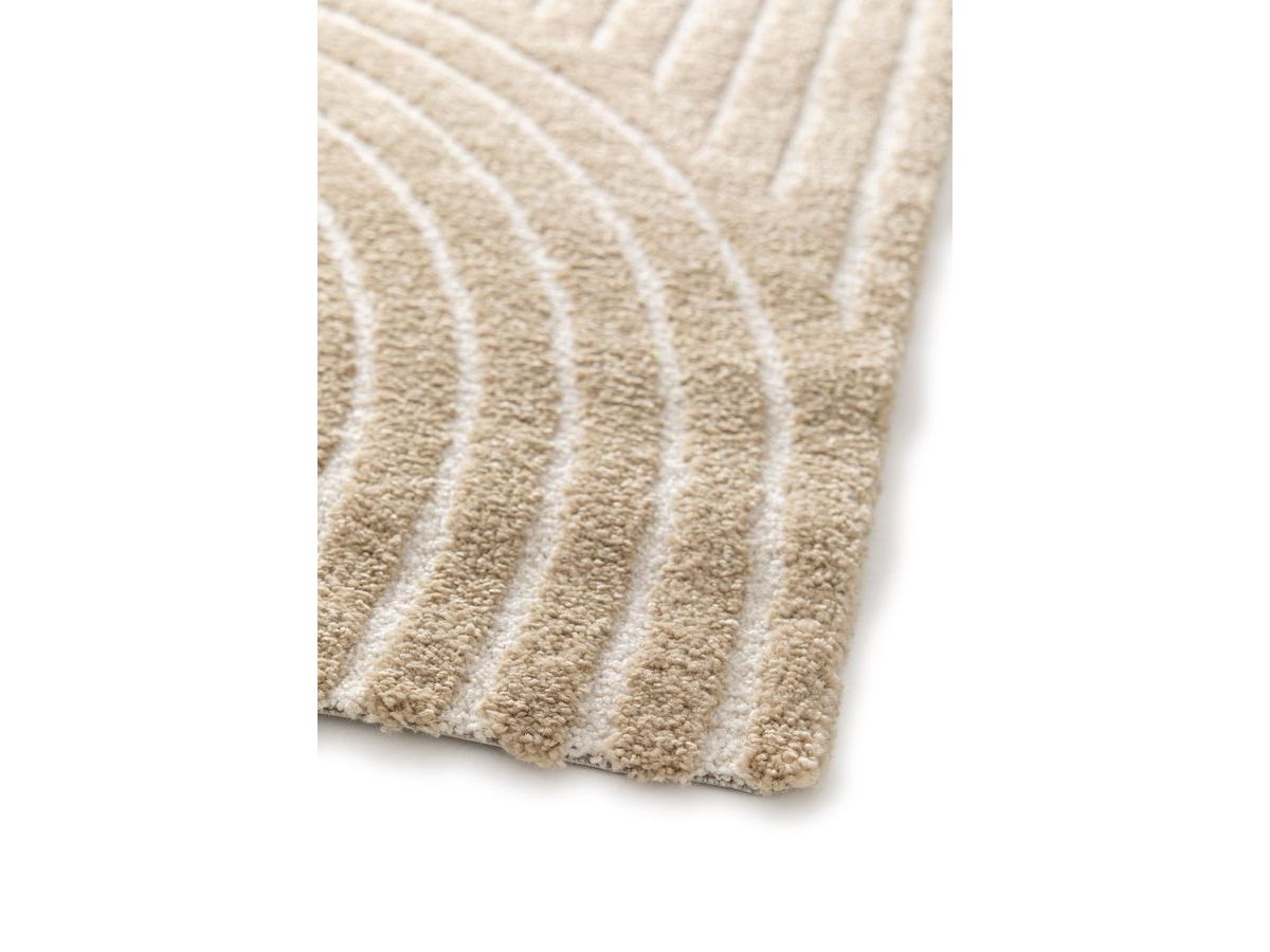Tapis poils ras HERVE motif abstrait - Marron