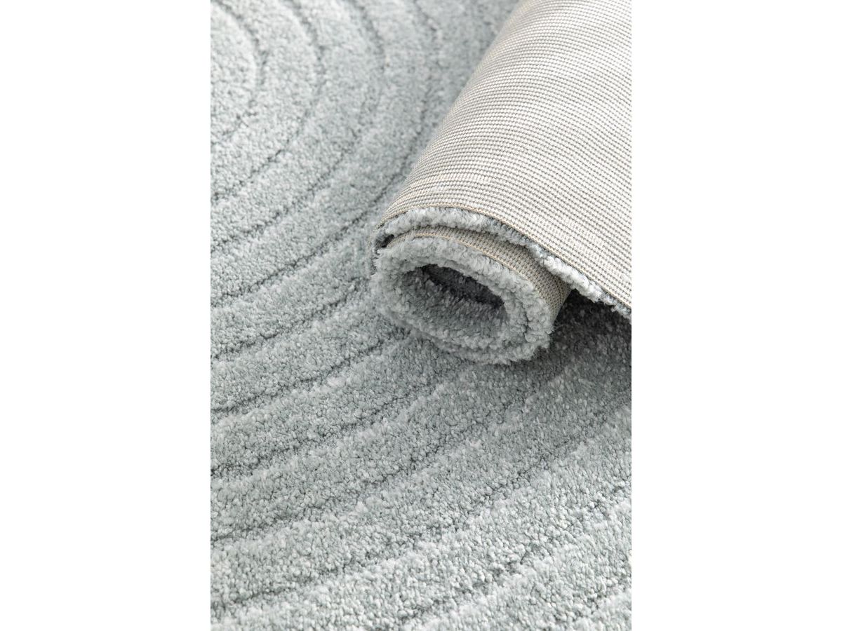 Tapis poils ras HERVE motif abstrait - Bleu