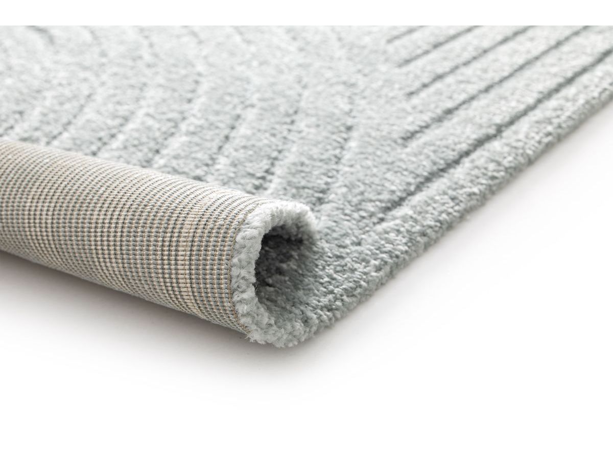 Tapis poils ras HERVE motif abstrait - Bleu