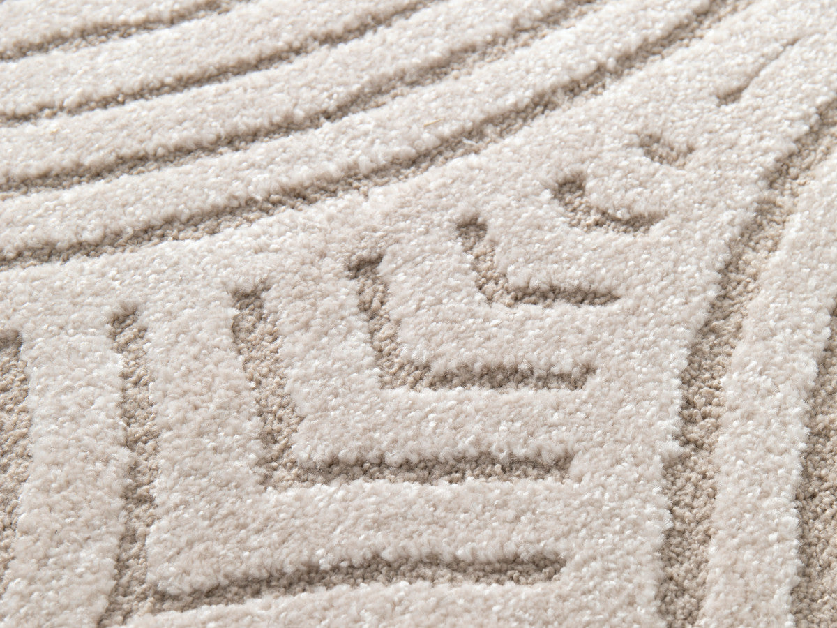 Tapis poils ras HERVE motif abstrait - Beige