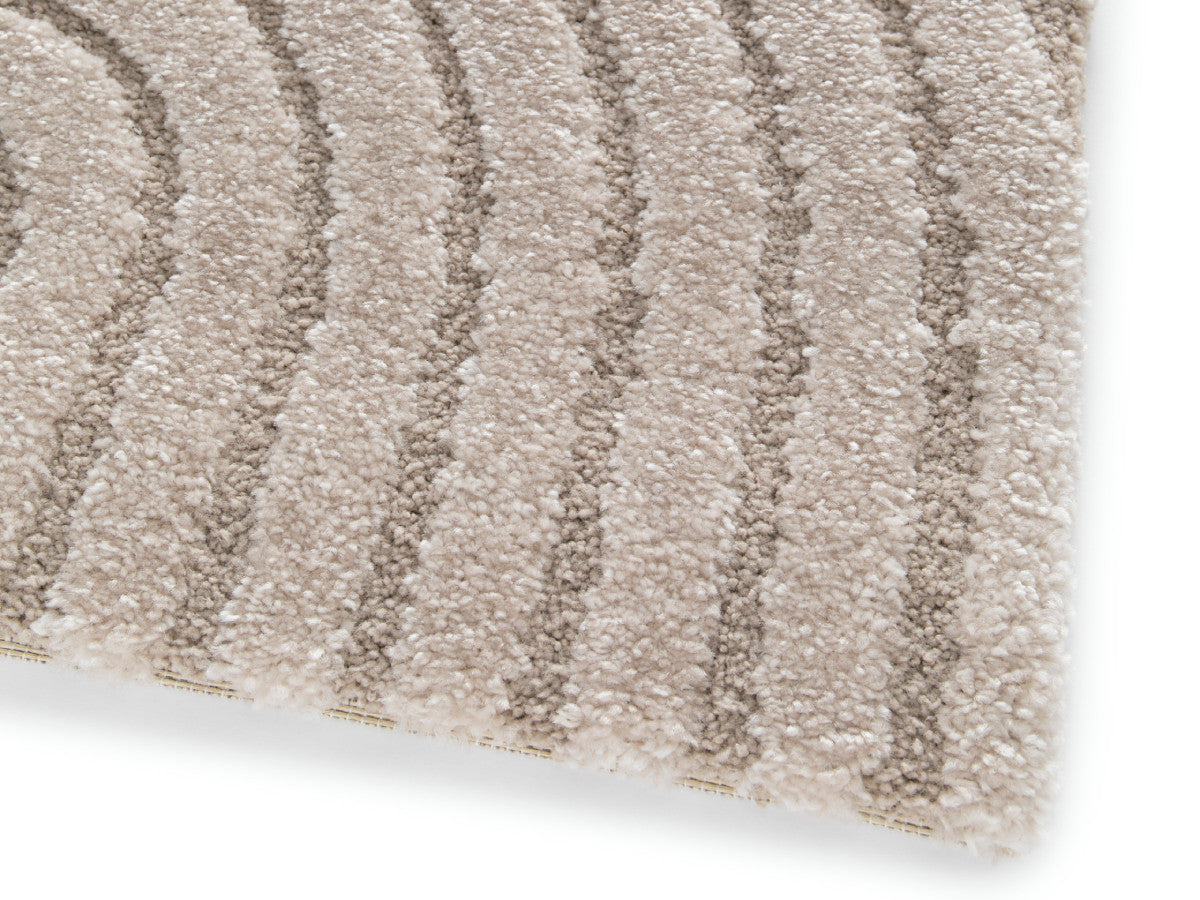 Tapis poils ras HERVE motif abstrait - Beige