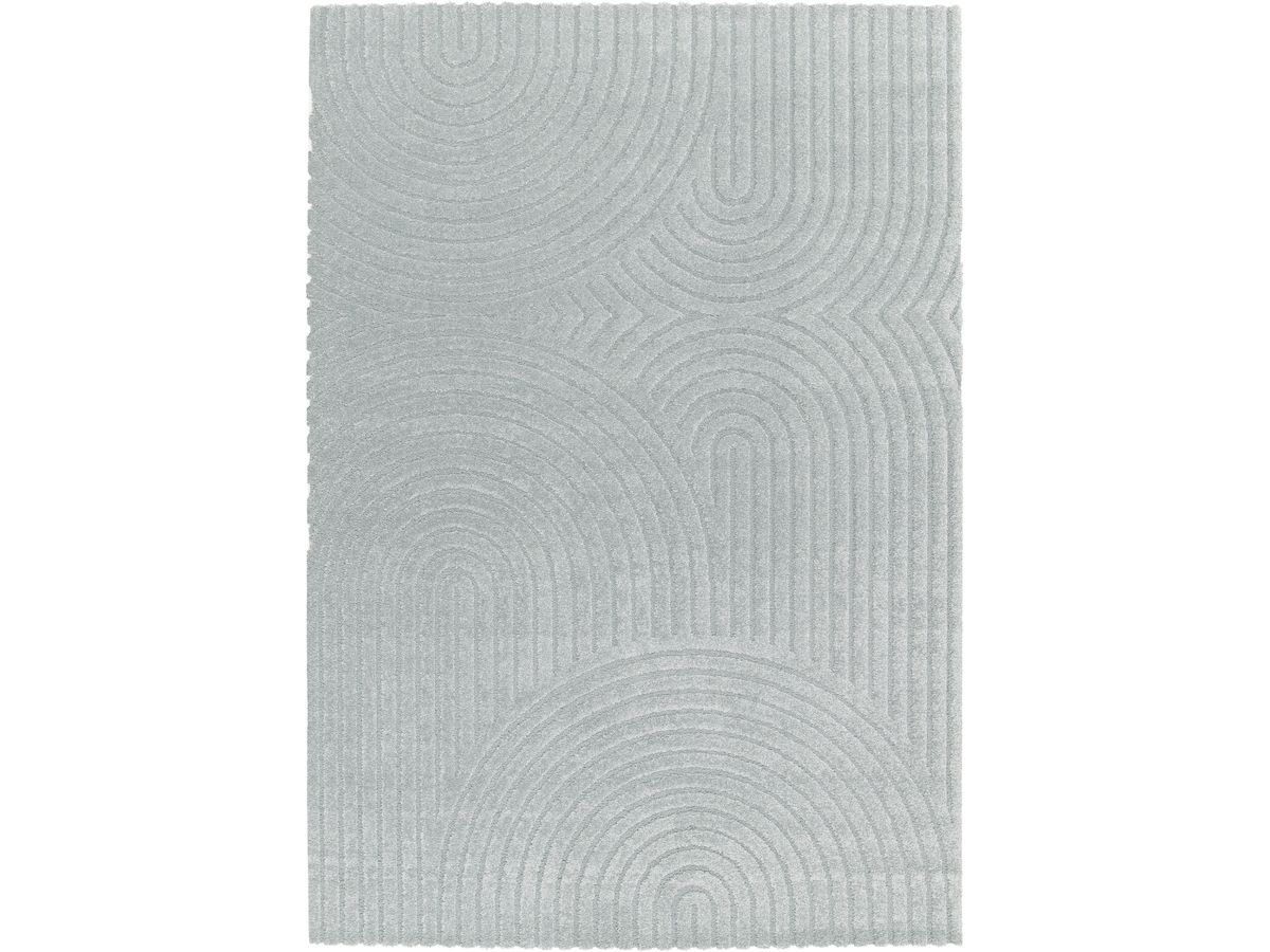 Tapis poils ras HERVE motif abstrait - Bleu
