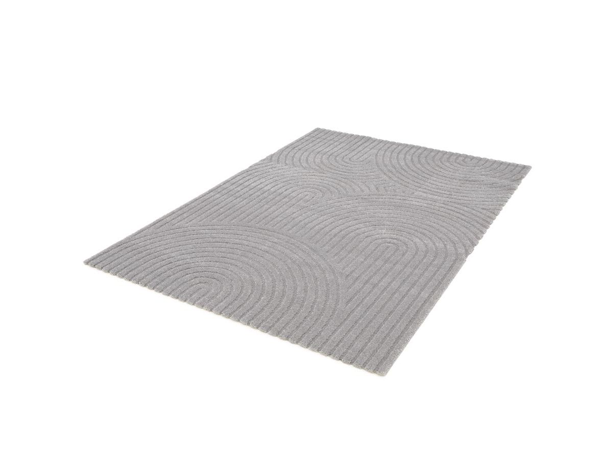 Tapis poils ras HERVE motif abstrait - Gris